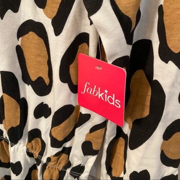 Fabkids Leopard Print Dress Girls XL 14 16 cotton Blend Fall NWT Autumn - Picture 5 of 7